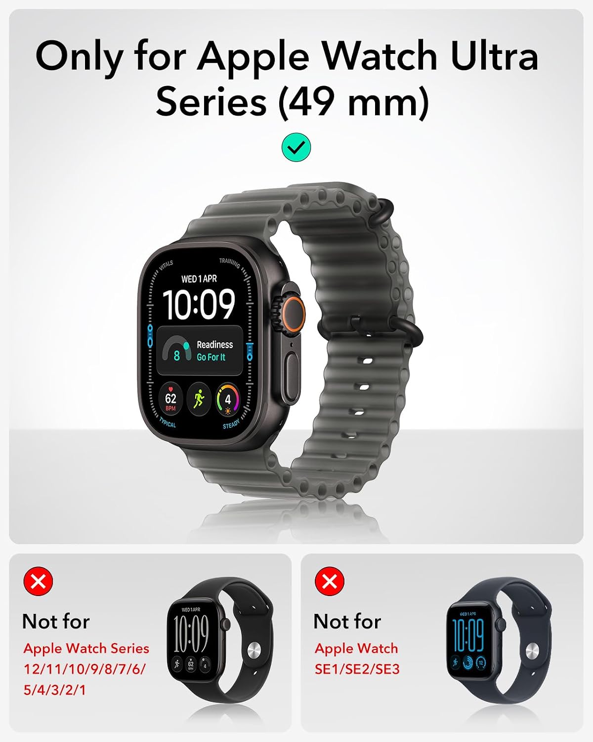 B0H3L1SC8N | ESR Accessory Glass by Corning™ for Apple Watch Ultra 4/3/2/Ultra | Black | Image 2
