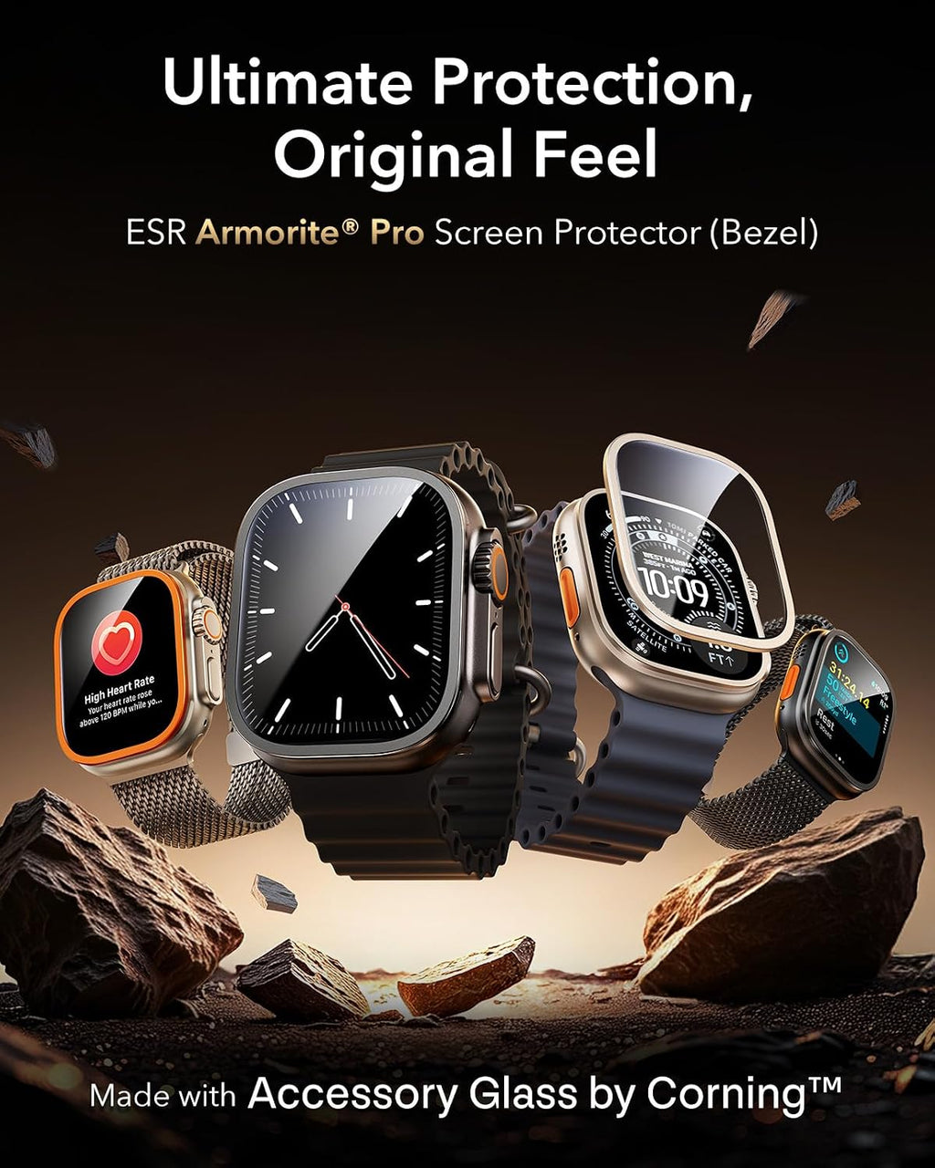 B0H3LLHNBZ | ESR Accessory Glass by Corning™ for Apple Watch Ultra 4/3/2/Ultra | Titanium | Image 11
