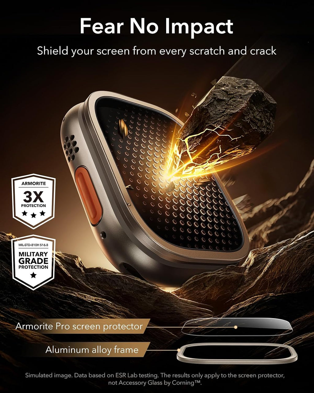 B0H3LLHNBZ | ESR Accessory Glass by Corning™ for Apple Watch Ultra 4/3/2/Ultra | Titanium | Image 13