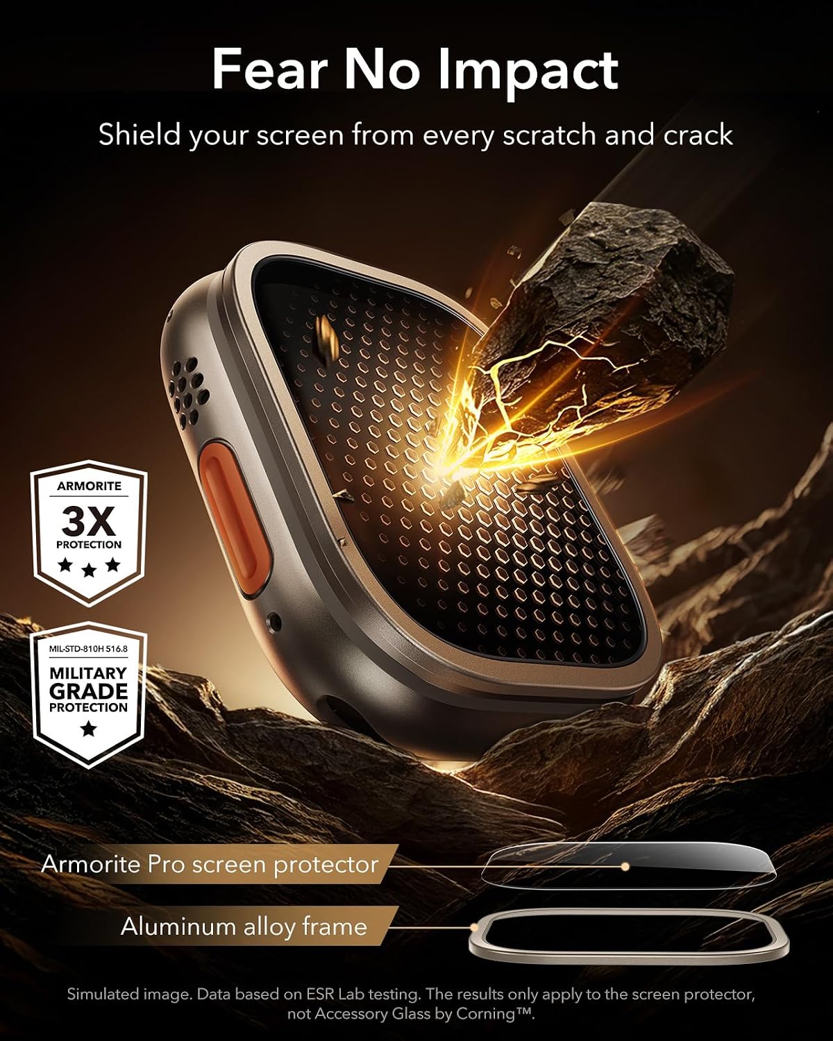 B0H3LLHNBZ | ESR Accessory Glass by Corning™ for Apple Watch Ultra 4/3/2/Ultra | Titanium | Image 13