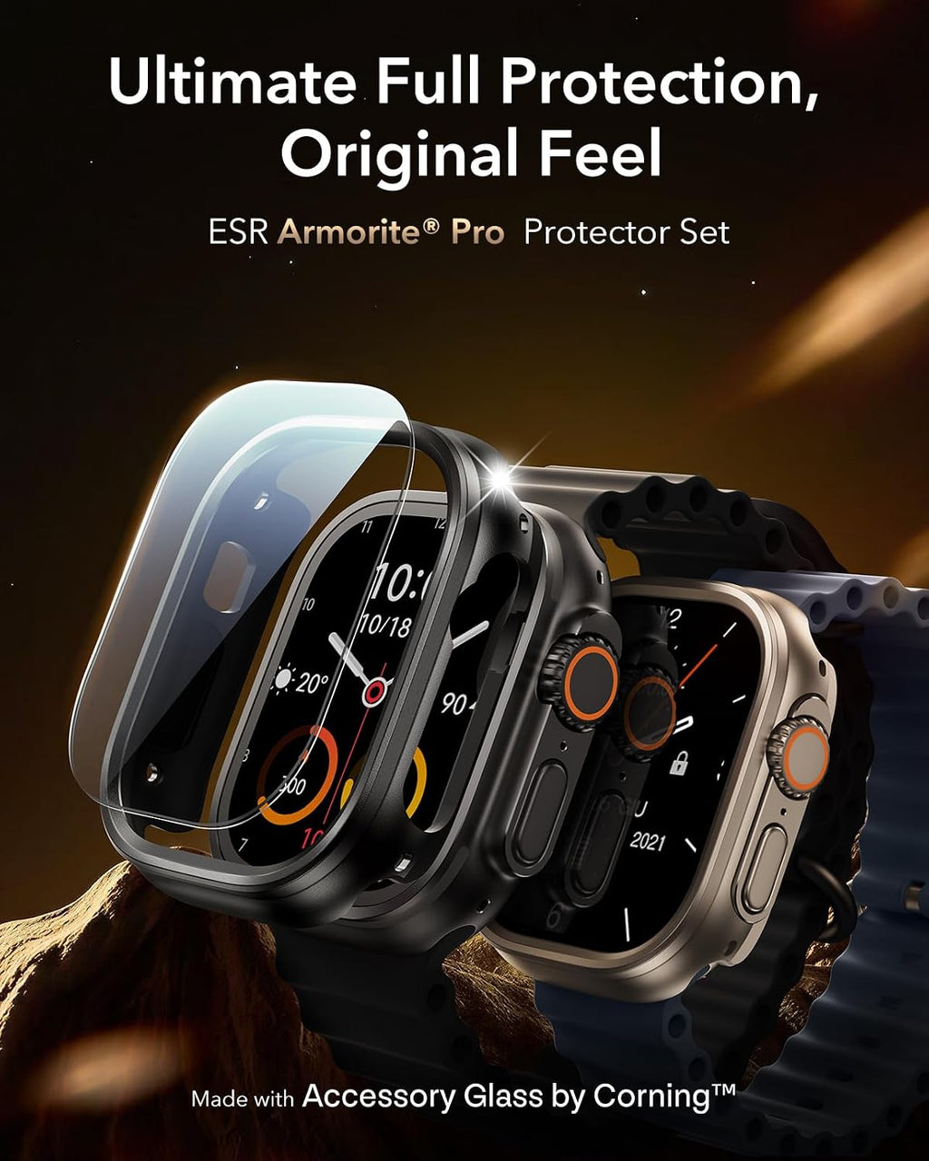 B0H3L9XGT8 | ESR Case Accessory Glass by Corning™ for Apple Watch Ultra 3/2/1 | Black | Image 3
