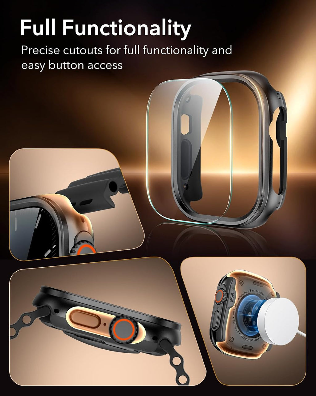B0H3L9XGT8 | ESR Case Accessory Glass by Corning™ for Apple Watch Ultra 3/2/1 | Black | Image 9