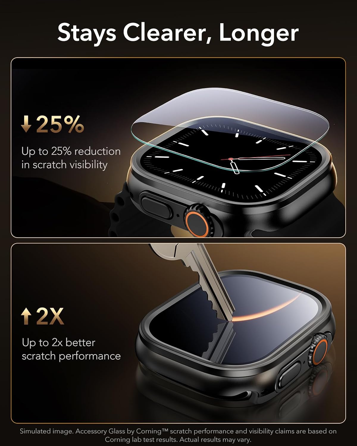 B0H3L9XGT8 | ESR Case Accessory Glass by Corning™ for Apple Watch Ultra 3/2/1 | Black | Image 4