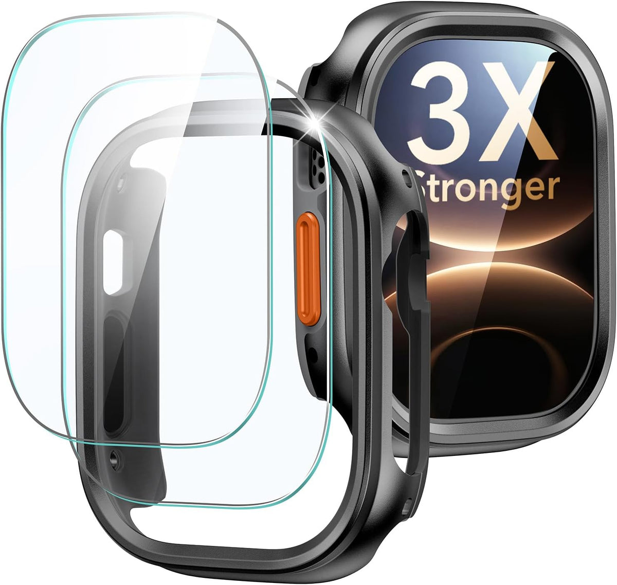 B0H3L9XGT8 | ESR Case Accessory Glass by Corning™ for Apple Watch Ultra 3/2/1 | Black | Image 1