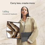 ASUS Zenbook DUO UX8407AA-SN511W Laptop | Intel Core Ultra X9 378H Processor | 32GB RAM | 1TB SSD | Dual 14" 3K OLED Touchscreen 144Hz | WIN11 Home | ENG/AR Keyboard | Moher Gray — product image 4