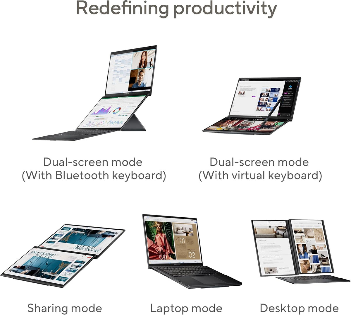 ASUS Zenbook DUO UX8406CA-QL041W Laptop | Intel Core Ultra 9 285H | 32GB RAM | 1TB SSD | Dual 14" OLED Touchscreen WUXGA Display | Intel Arc Graphics | Win11 Home | Detachable Keyboard | Black — product image 5