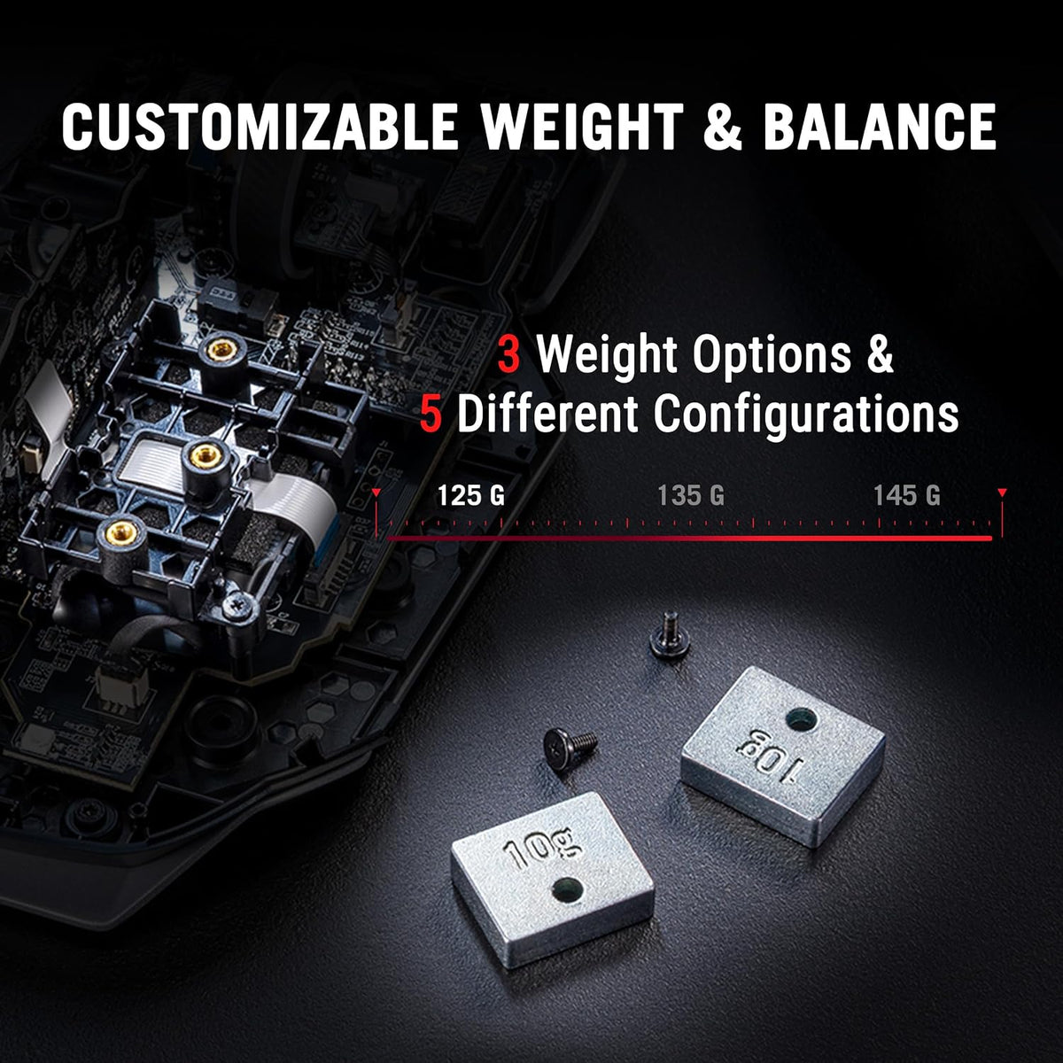 ASUS ROG Spatha X 65K Wireless MMO Gaming Mouse, Customizable weight, Charging Dock, 2.4GHz RF, Bluetooth, Wired, 65K DPI, 12 Programmable Buttons, Swappable Switches — product image 3