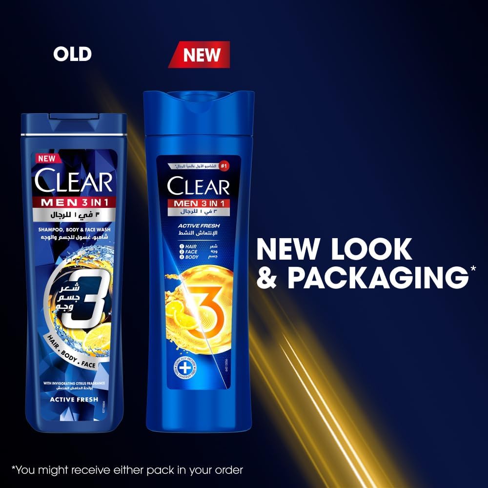 Clear Men Active Fresh 3-in-1 Hair & Body Wash — 400ml