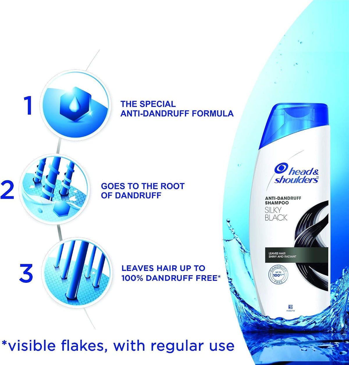 Head & Shoulders Silky Black Anti-Dandruff Shampoo — 340 ml