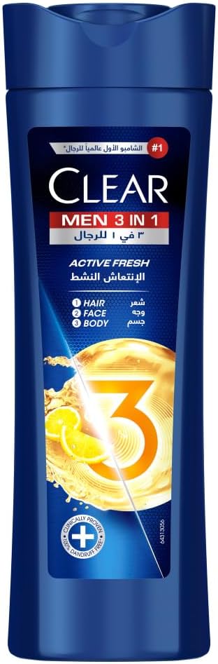 Clear Men Active Fresh 3-in-1 Hair & Body Wash — 400ml
