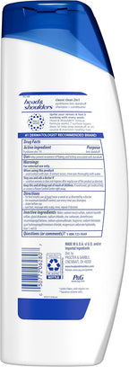 Head & Shoulders and 2 in 1 Dandruff Shampoo and Conditioner, Anti-Dandruff Treatment, Classic Clean for Daily Use, Paraben Free, 12.5 oz