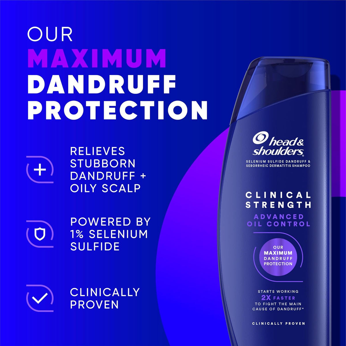 Head & Shoulders Clinical Oil Control Anti-Dandruff Shampoo — 13.5 Fl Oz — Twin Pack