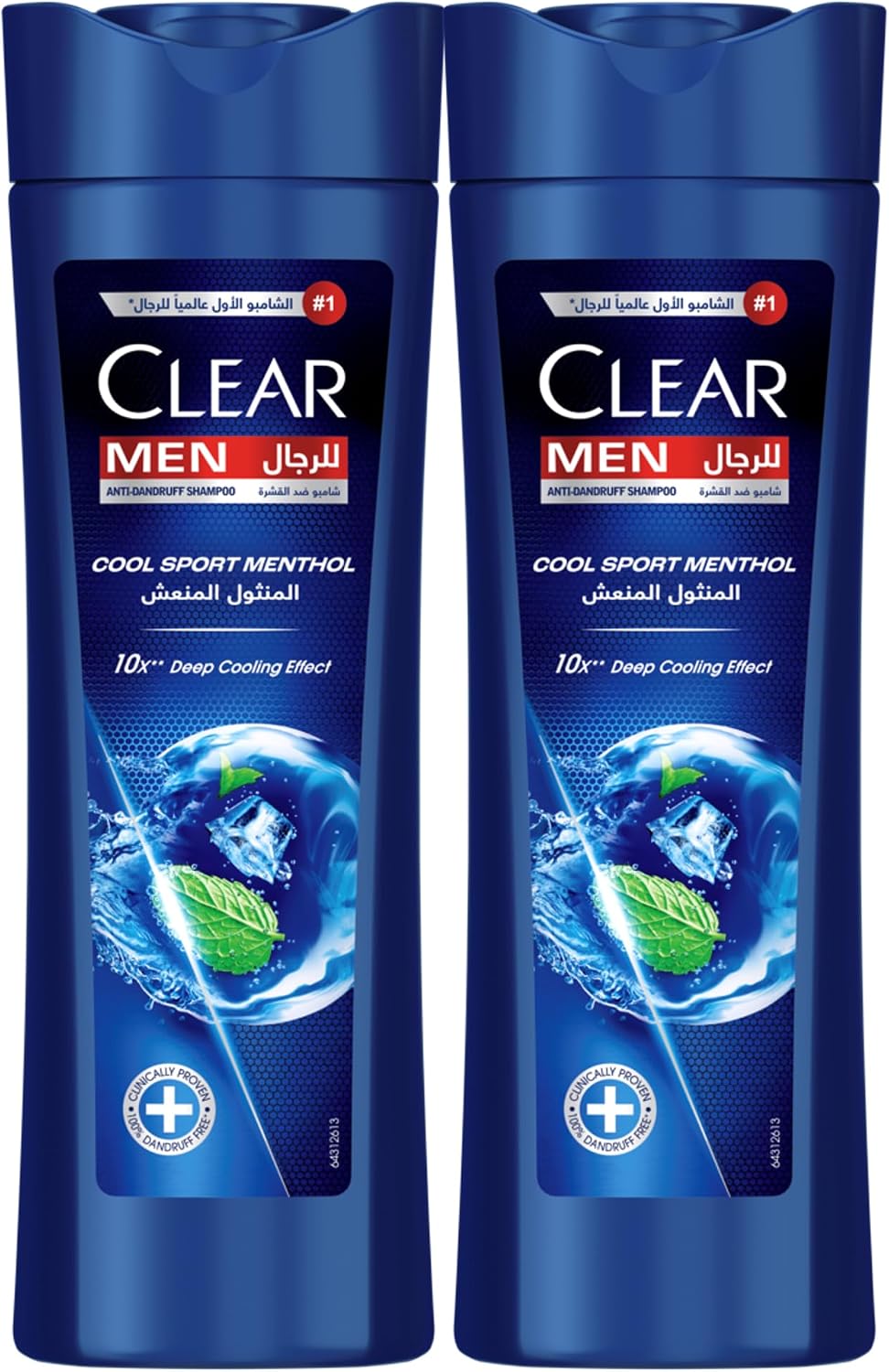 Clear Men Cool Sport Menthol Anti-Dandruff Shampoo — 2 × 350ml