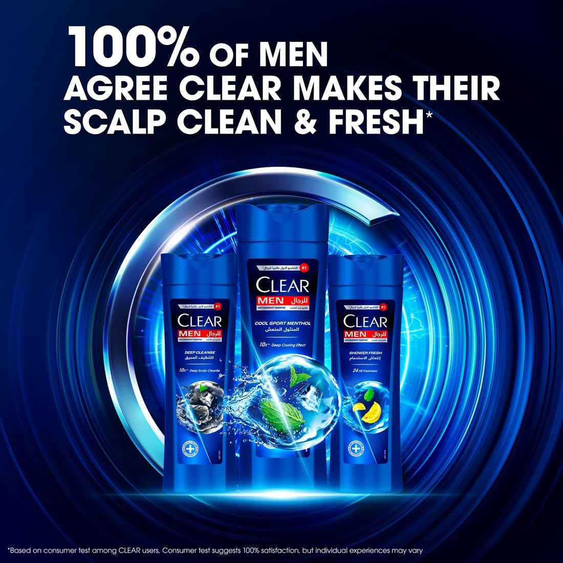 Clear Men Cool Sport Menthol Anti-Dandruff Shampoo — 2 × 350ml