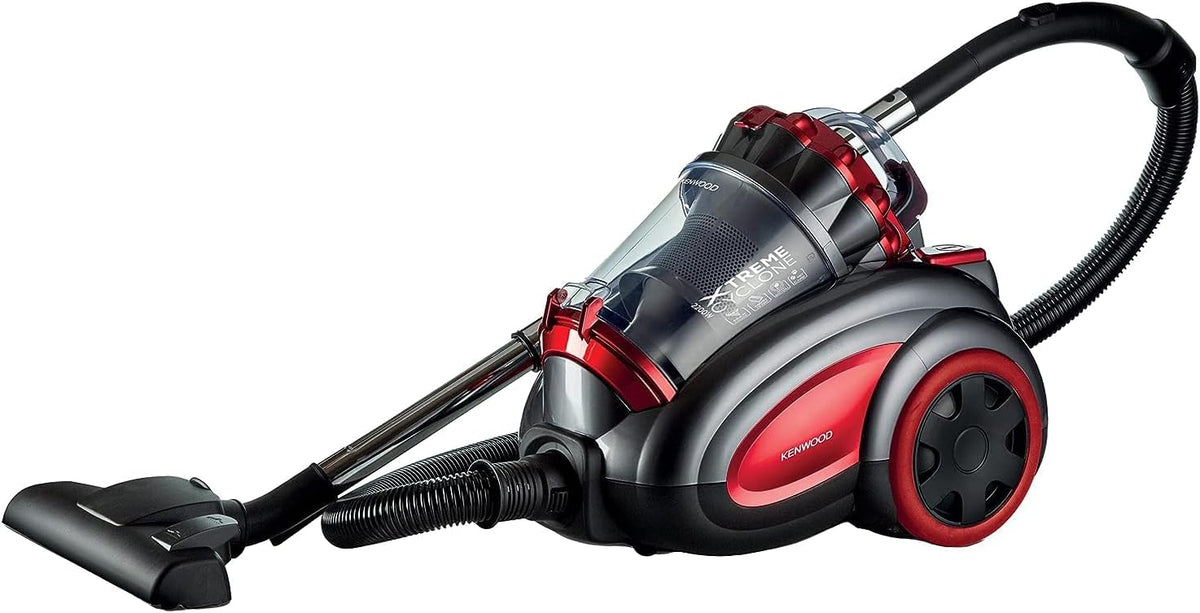 Kenwood VBP80.000RG Multi-Cyclonic Bagless Canister Vacuum Cleaner, 2200W, 3.5 L, Grey/Red — product view