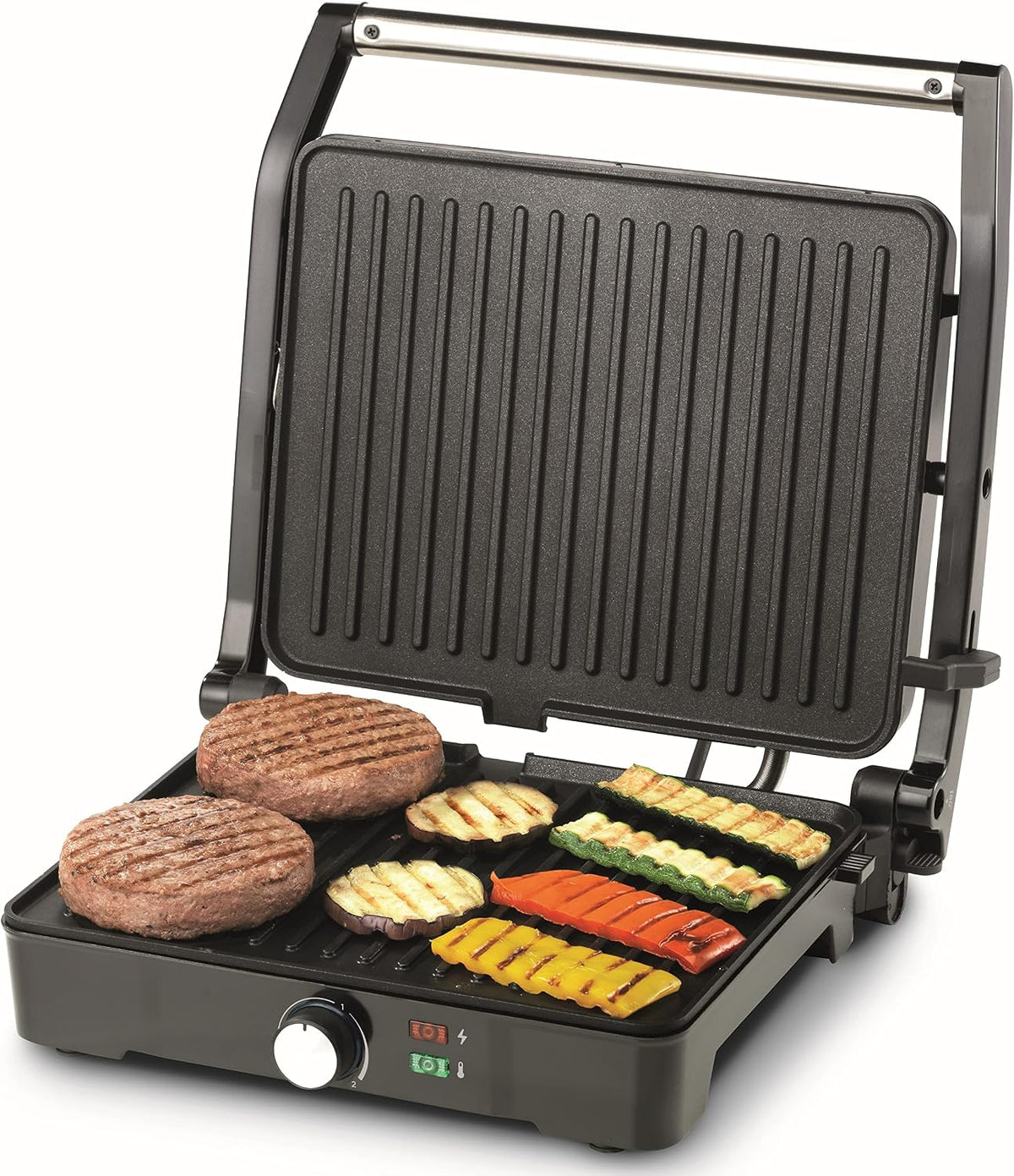 KENWOOD Grill 2000W Contact Health Grill Panini Press with Variable Temperature, 3 Grill Positions for Panini, Burger, Sandwich, Pizza, Stea — detail image 5