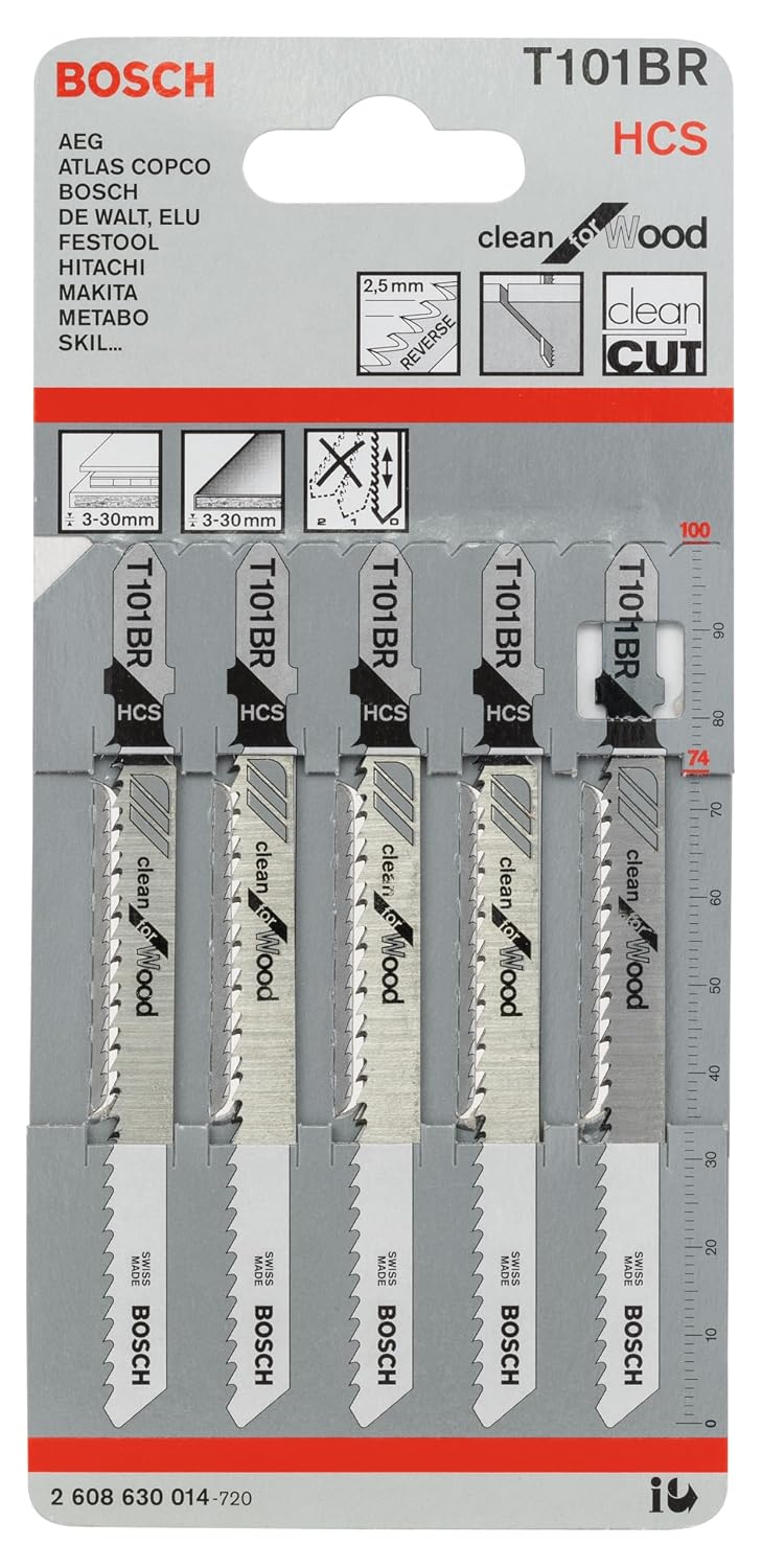 Bosch Pack Of 5 T101Br Wood Jigsaw Blades - 2608630014 — detail image 2