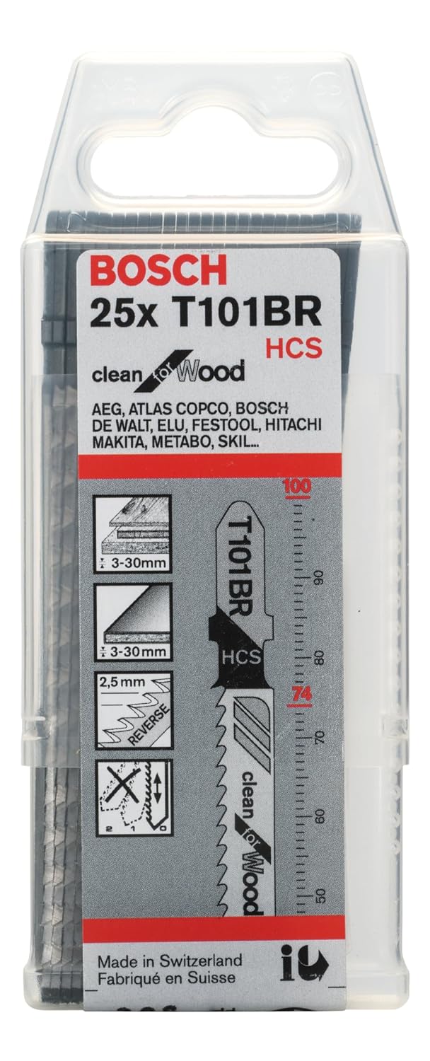 Bosch T101BR Clean for Wood Jigsaw Blades, 25 Pieces, 2608633623 — detail image 2