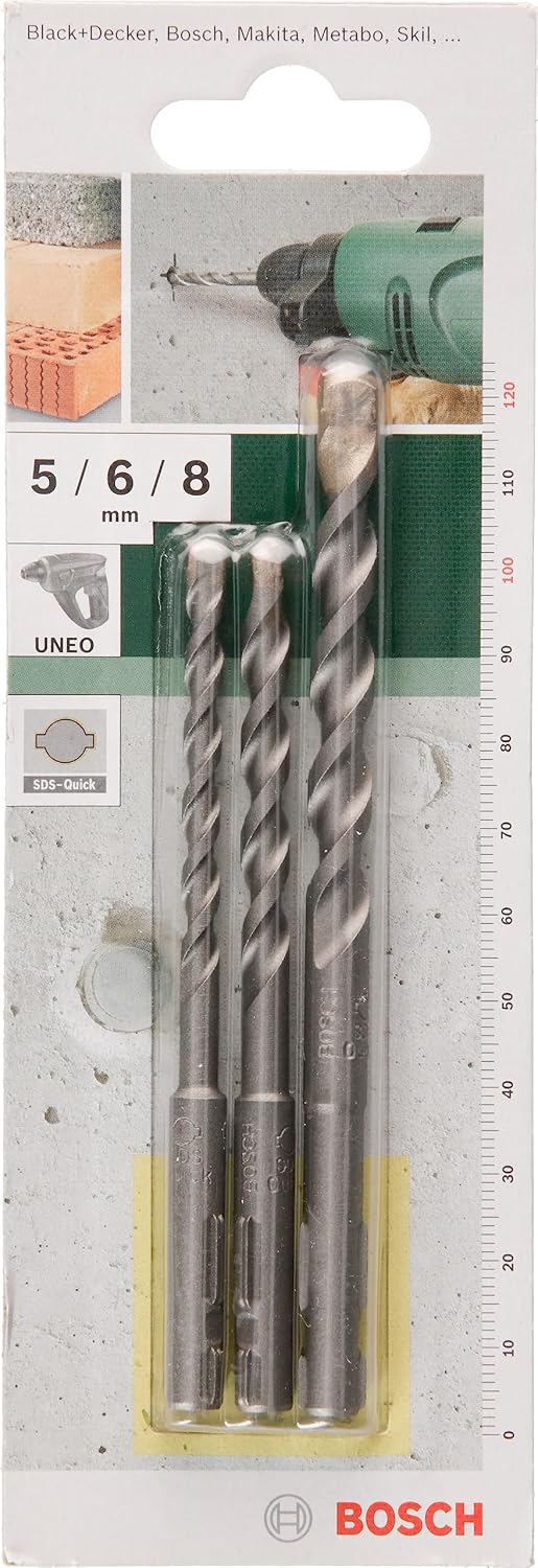 Bosch Home and Garden 2609256908 Sds-Quick Concrete Drill Bit-Set, Grey, 5/6/8 mm — detail image 2