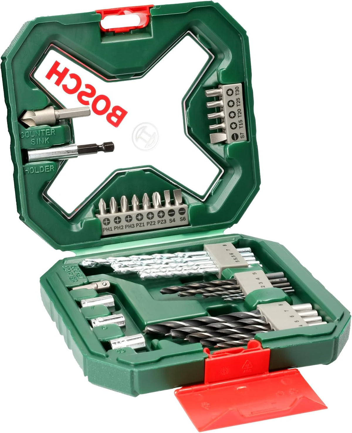 Bosch 34-piece X-Line Classic drill bit and screwdriver bit set, DIY with Bosch quality: Drilling and screwdriving made easy. | Model: 26070 — product view