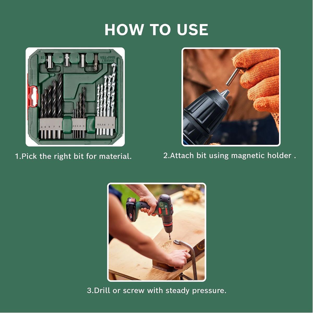 Bosch 34-piece X-Line Classic drill bit and screwdriver bit set, DIY with Bosch quality: Drilling and screwdriving made easy. | Model: 26070 — detail image 5