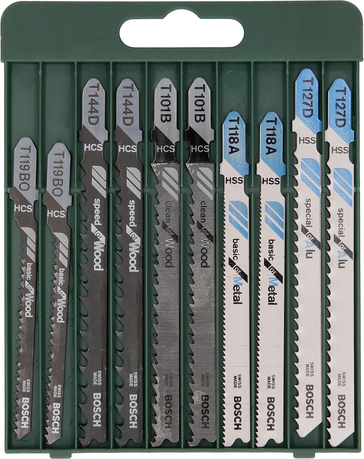 Bosch T-Shank Jigsaw Blade Set for Wood and Metal, 10 Pieces, 2609256746 — detail image 2