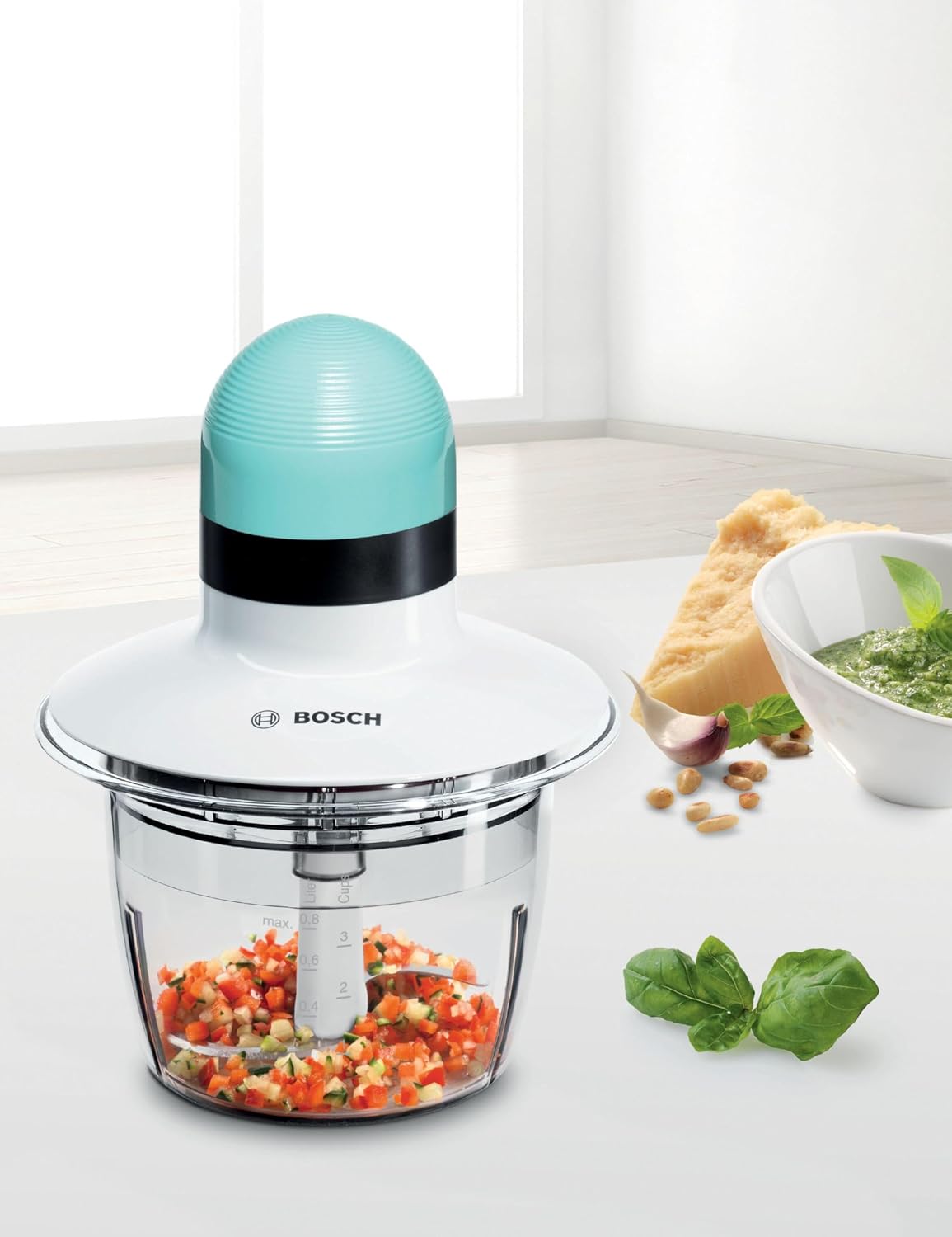 Bosch Chopper, MMR0801GB, 0.8L / 400W, White/Green, German Engineering — detail image 5