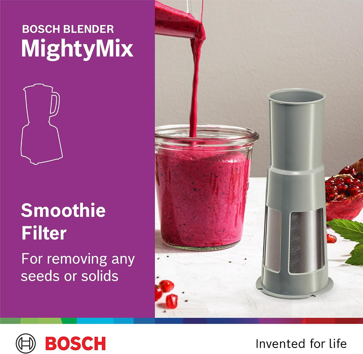 Bosch Blender 600 W Stirring Machine, 1500 ml Food Capacity, with Smoothie Filter and Grinder, German Engineering, Mightymixx — detail image 4