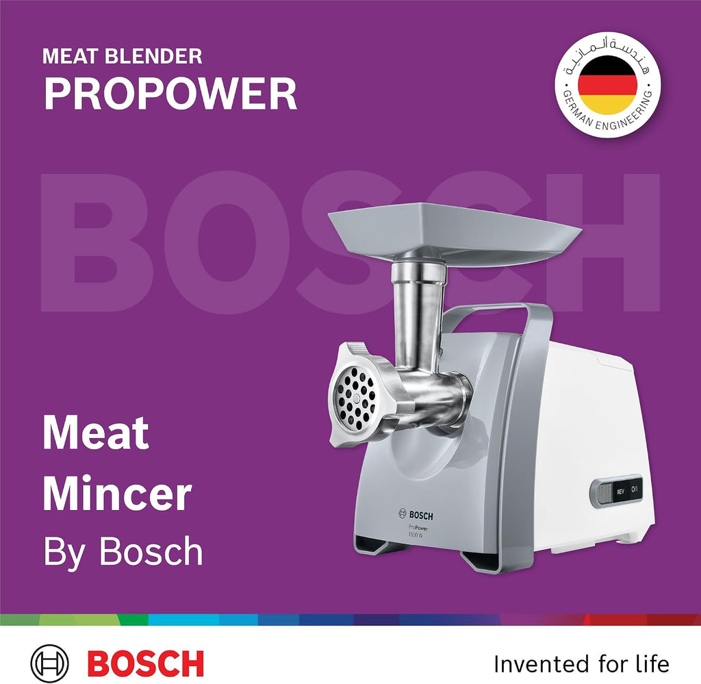 Bosch ProPower Meat Mincer, MFW66020GB, 1800W, White, German Engineering — detail image 2