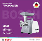 Bosch ProPower Meat Mincer, MFW66020GB, 1800W, White, German Engineering — detail image 2