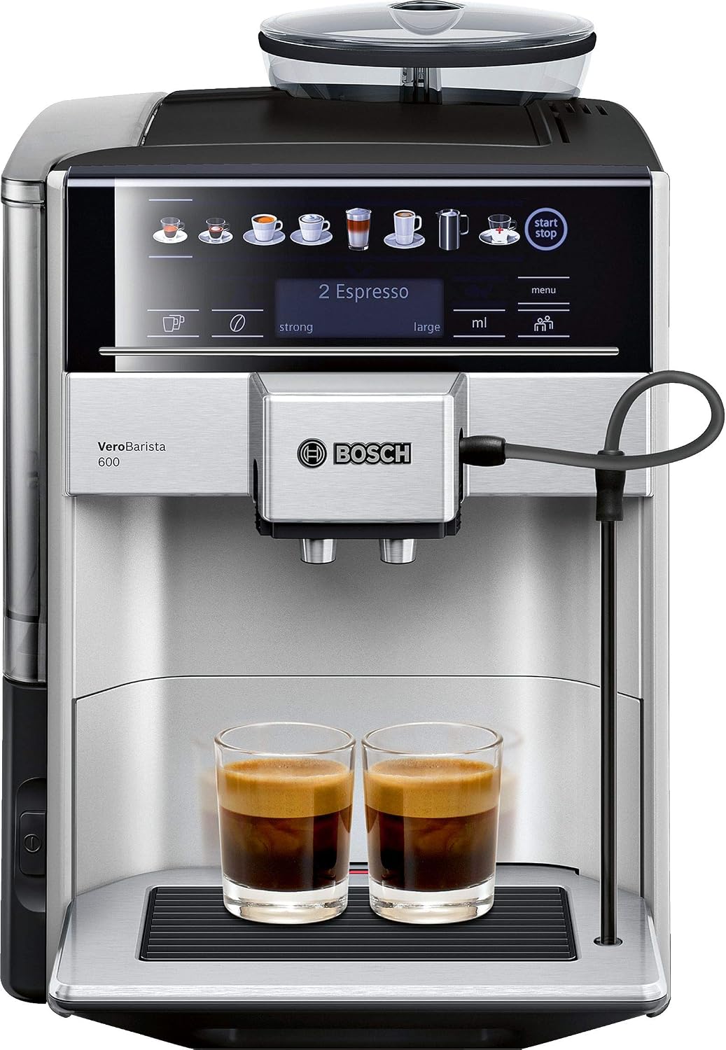 Bosch Fully Automatic Coffee Machine Vero Barista 600, Silver/Black, Tis65621GB — product view