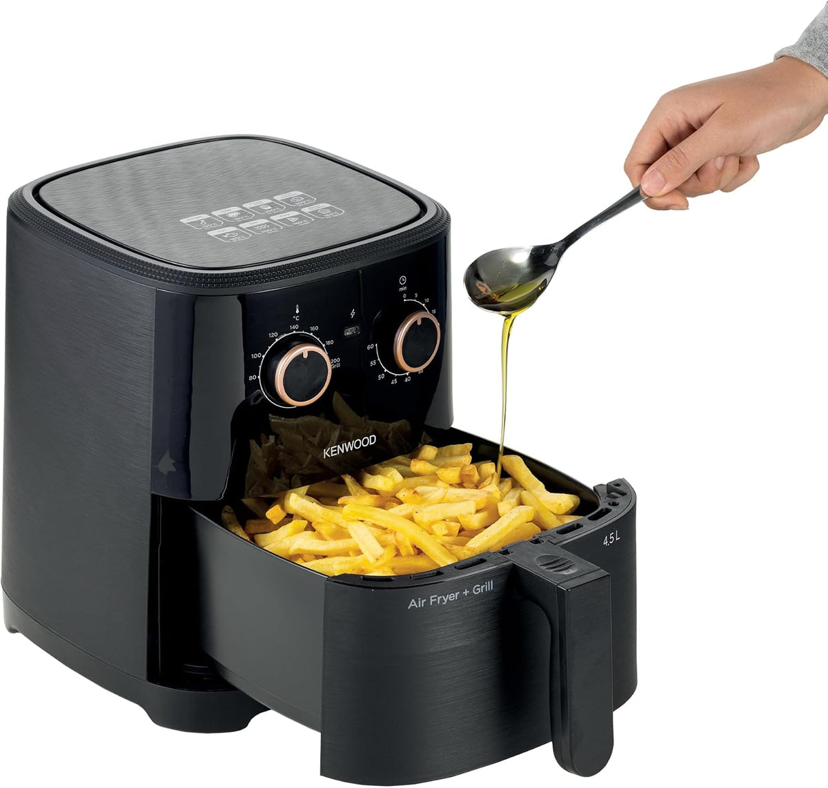 KENWOOD Airfryer + Grill XL 4.5L 1300W Air Fryer with Grill Function, Recipe Book, Rapid Hot Air Circulation for Frying, Grilling, Broiling, — detail image 5