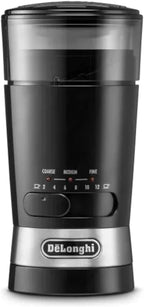De'Longhi Electric Coffee & Spices Grinder Mill With Stainless Steel Blade , & 3 Grinding Level Settings , 12 Cups Capacity , KG210 , Black — product view