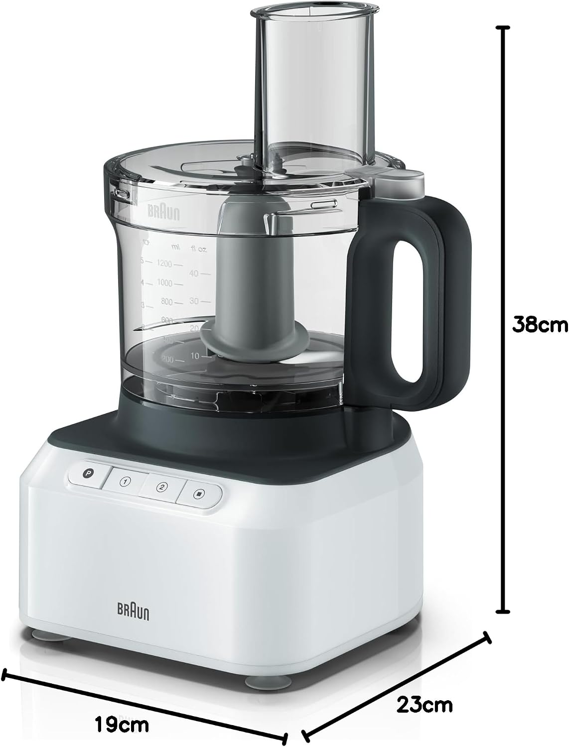 Braun Fp 3131, Food Processor White , 800 Watts. Blender 1.2 L, Food Prep Bowl 2.1 L, 2 Speed Button And Pulse. — detail image 9