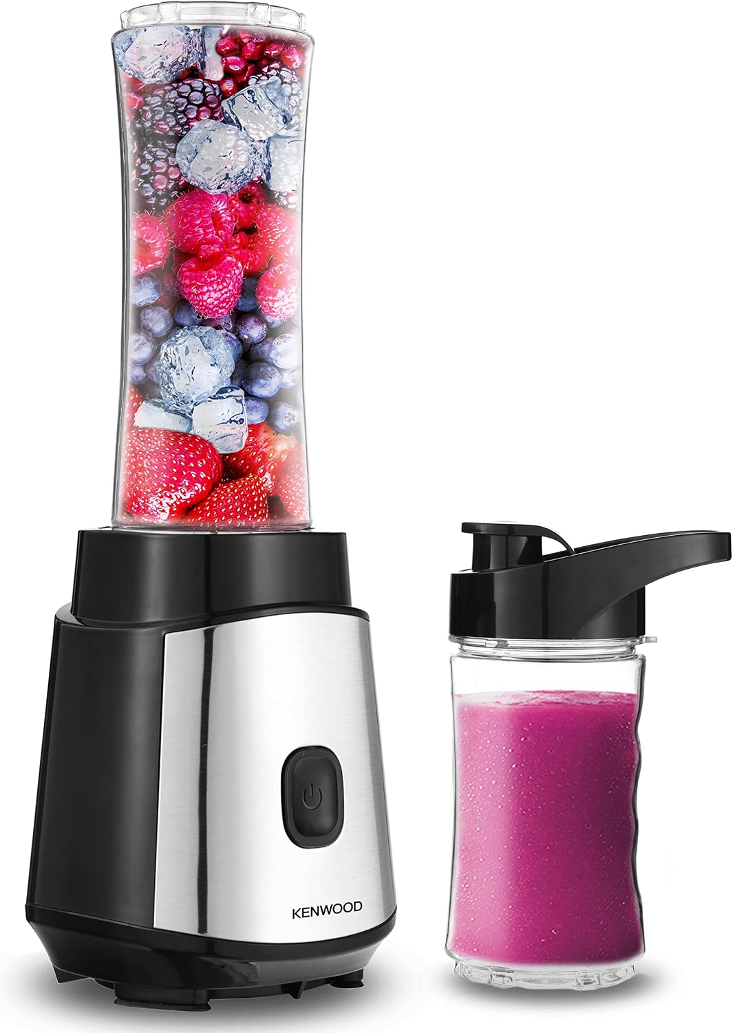 KENWOOD Personal Blender 350W Smoothie Blender/Smoothie Maker with 570ml & 400ml Tritan Smoothie2Go Bottle and Lid, Ice Crush Function BLM05 — product view