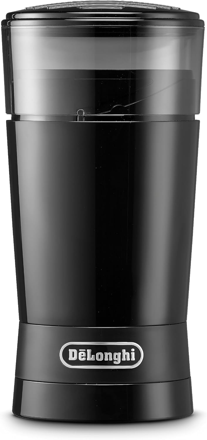 De'Longhi KG200 Electric Coffee Grinder, Stainless Steel Blade, 90g Coffee Bean Capacity, Black — product view