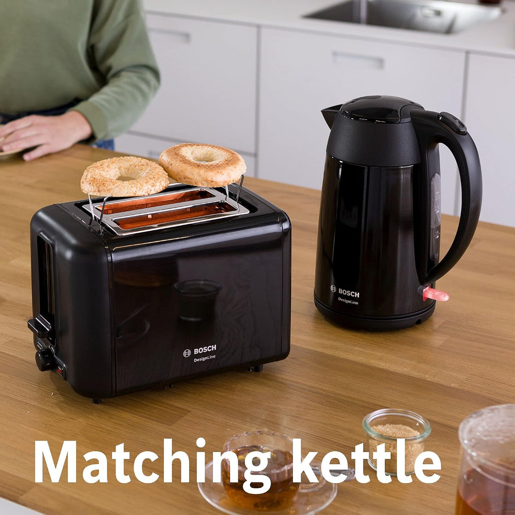 Bosch Compact Toaster, TAT3P423GB, Two Slice, Stainless Steel Black, German Engineering — detail image 2