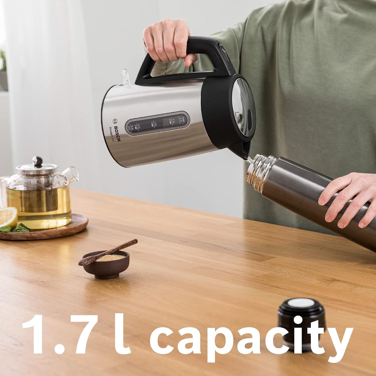 Bosch Electric Kettle, TWK4P440GB, Limescale Filter, Stainless Steel, German Engineering — detail image 3