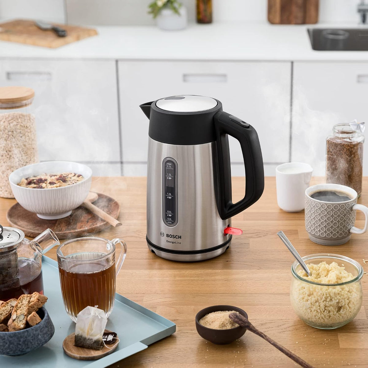 Bosch Electric Kettle, TWK4P440GB, Limescale Filter, Stainless Steel, German Engineering — detail image 7
