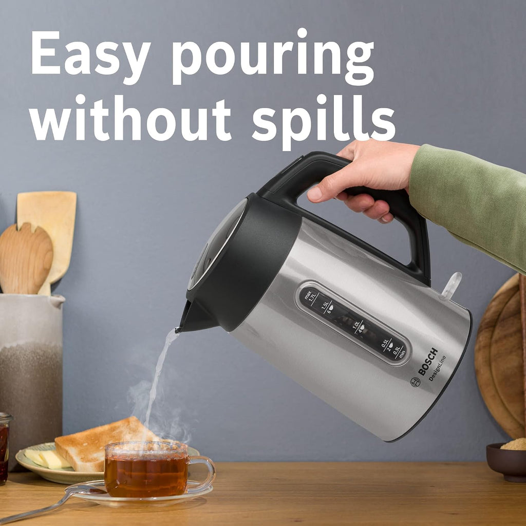Bosch Electric Kettle, TWK4P440GB, Limescale Filter, Stainless Steel, German Engineering — detail image 4
