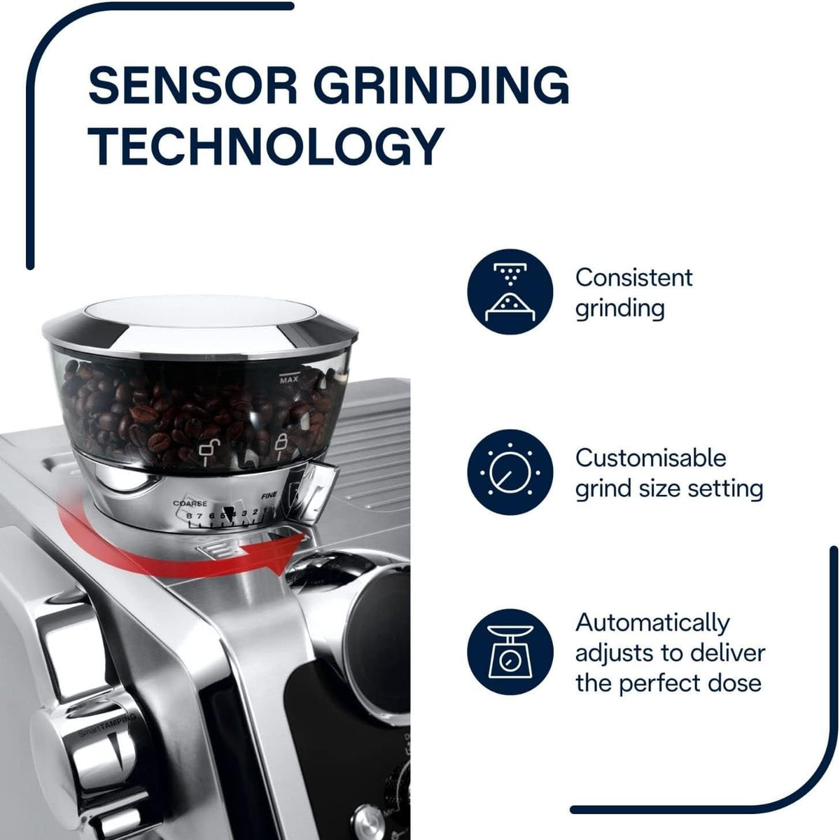 De'Longhi La Specialista Maestro, Pump Espresso Coffee Machine, With Sensor Grinding Technology, Smart Tamping Station, Pre Infusion, Manual — detail image 4
