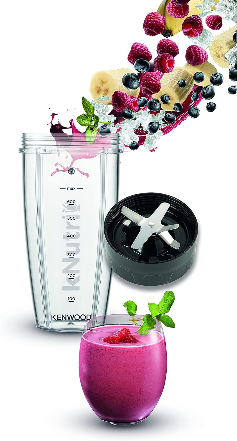 KENWOOD Personal Blender 600W Smoothie Blender/Smoothie Maker 600W with 2 x 700ml & 600ml Tritan Smoothie2Go Bottle and Lid, Ice Crush Funct — detail image 3