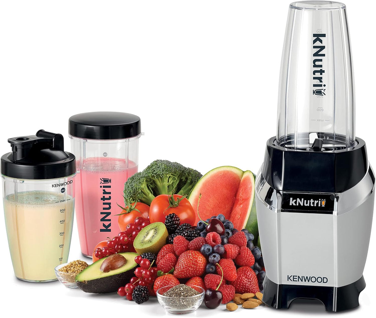 KENWOOD Personal Blender 600W Smoothie Blender/Smoothie Maker 600W with 2 x 700ml & 600ml Tritan Smoothie2Go Bottle and Lid, Ice Crush Funct — product view