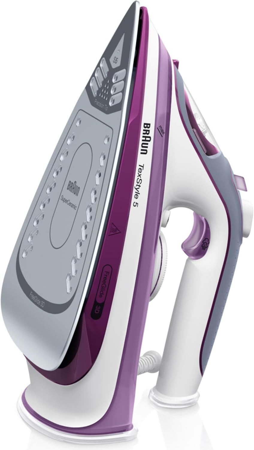 Braun Household TexStyle 5 Pro Steam Iron SI5037VI - Iron with Freeglide 3D Ironing Sole, Vertical Steam, 2700 Watt, Violet — detail image 2