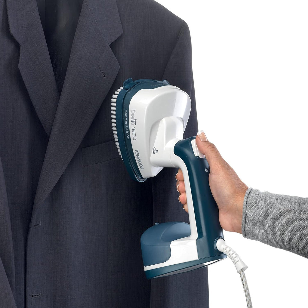 KENWOOD 2-in-1 Garment Steamer + Steam Iron 1000W with Rotary Plate, Ceramic Soleplate, LED Light GSP40.000WB White/Blue — detail image 10