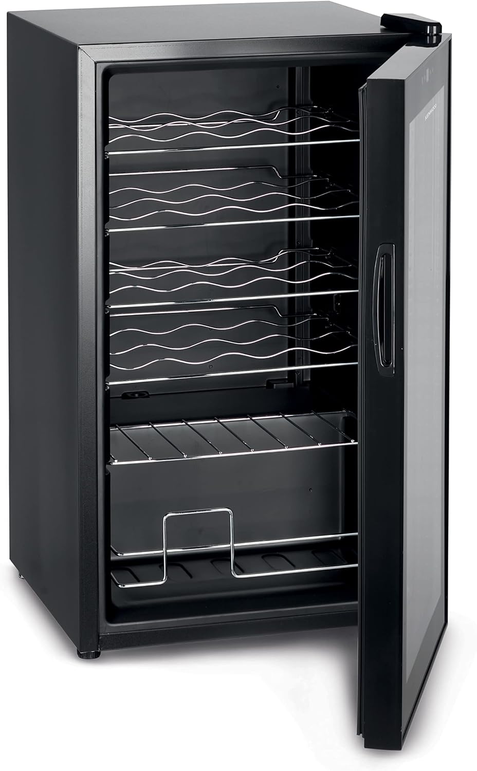 Kenwood Beverage Cooler 24 Bottles Wine Cooler Refrigerator With Double Glass Door, Blue Light, Smart Temperature Control Bcm24.000Bk Black — detail image 3