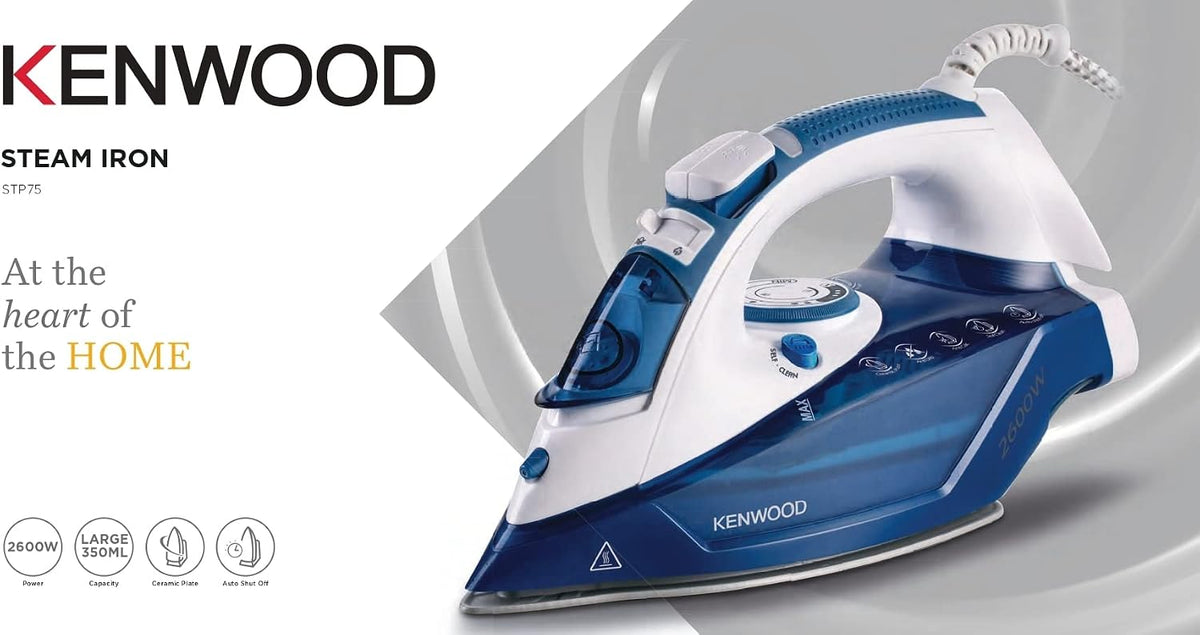 Kenwood Steam Iron 2600W with Ceramic Soleplate, Auto Shut-Off, Anti-Drip, Anti-Calc, Self Clean, Continuous Steam, Steam Burst, Spray Funct — detail image 2