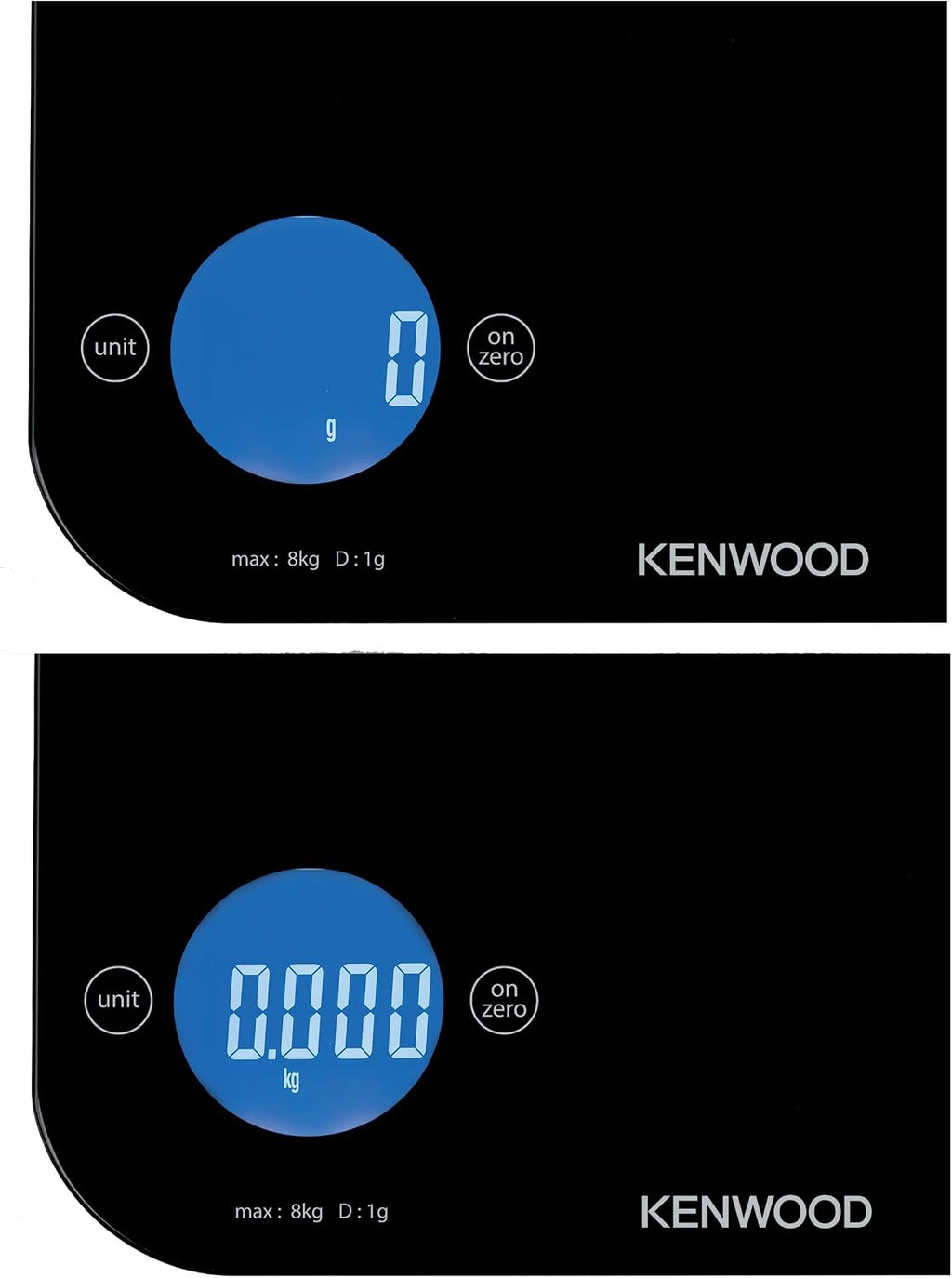 Kenwood WEP50.000BK Digital Kitchen Scale, 8 kg Capacity, Tempered Glass, Tare Function — detail image 4