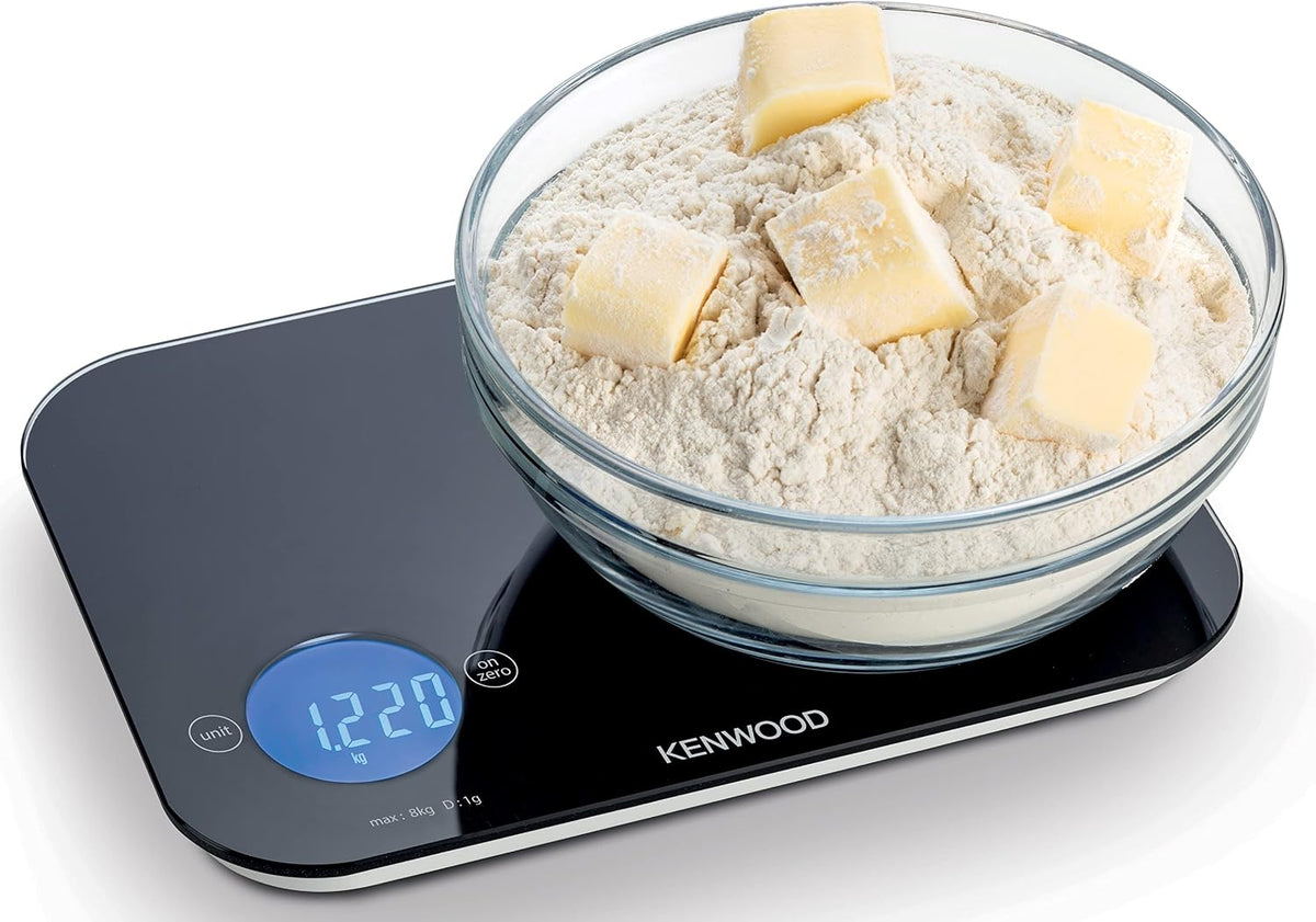 Kenwood WEP50.000BK Digital Kitchen Scale, 8 kg Capacity, Tempered Glass, Tare Function — detail image 3