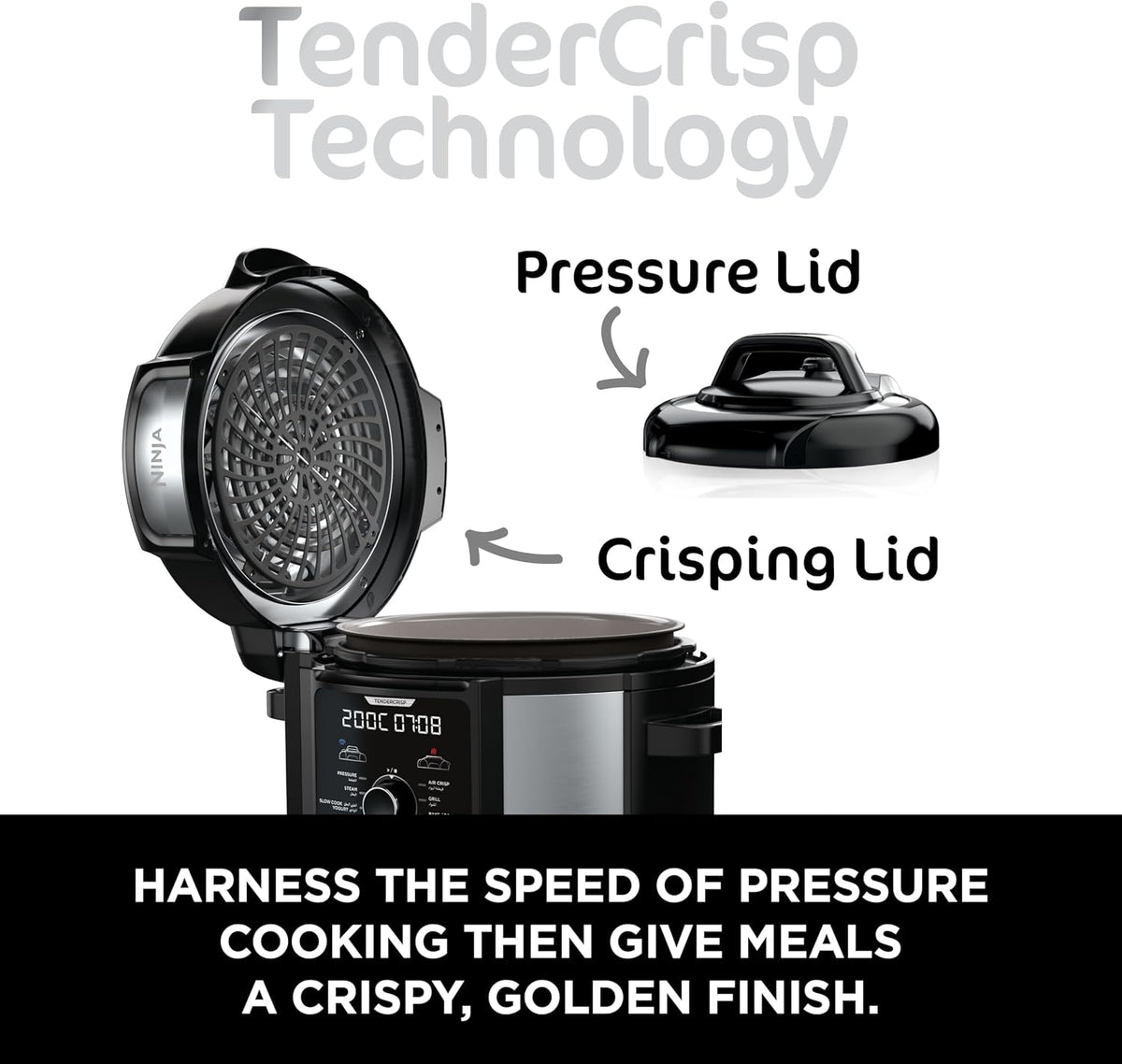 Ninja Foodi Ultimate 9-In-1 Multi Cooker With Crisping, Keep Warm Setting, One Pot Meals, 1760 Watts, 7.5 Litre Capacity, Recipie Guide, Bla — detail image 4